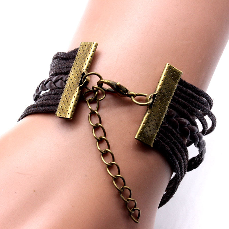 Vintage Tree & Infinity Music Note Braided Bracelet